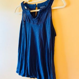 EUC NAVY BLUE CROCHET LUCKY BRAND TANK TOP